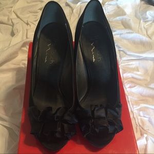 Touch of Nina Black Ruffle Heels